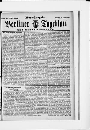 Berliner Tageblatt und Handels-Zeitung vom 24.10.1895