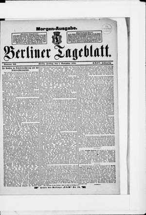 Berliner Tageblatt und Handels-Zeitung vom 01.11.1895