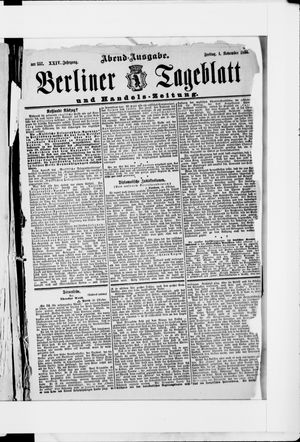 Berliner Tageblatt und Handels-Zeitung on Nov 1, 1895