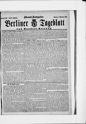 Berliner Tageblatt und Handels-Zeitung vom 04.11.1895