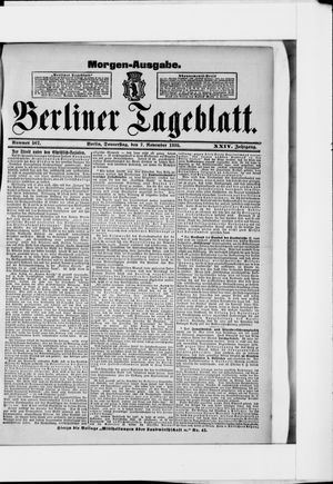 Berliner Tageblatt und Handels-Zeitung vom 07.11.1895