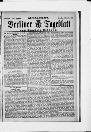 Berliner Tageblatt und Handels-Zeitung vom 07.11.1895