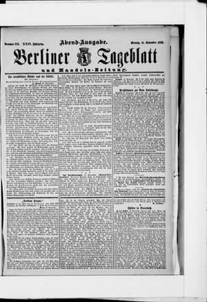 Berliner Tageblatt und Handels-Zeitung vom 11.11.1895