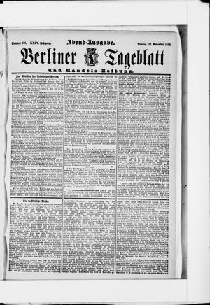 Berliner Tageblatt und Handels-Zeitung vom 12.11.1895