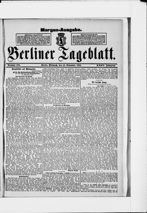 Berliner Tageblatt und Handels-Zeitung on Nov 13, 1895