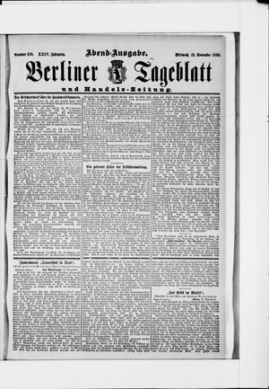 Berliner Tageblatt und Handels-Zeitung on Nov 13, 1895