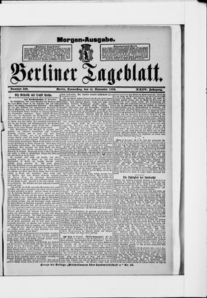 Berliner Tageblatt und Handels-Zeitung on Nov 14, 1895