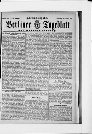Berliner Tageblatt und Handels-Zeitung on Nov 14, 1895