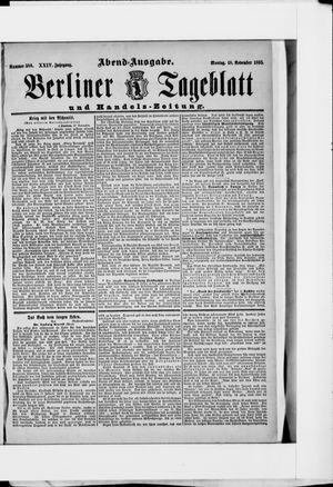 Berliner Tageblatt und Handels-Zeitung vom 18.11.1895