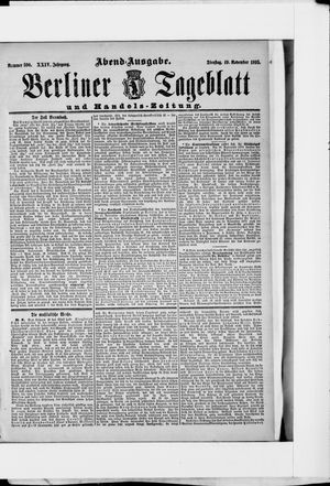 Berliner Tageblatt und Handels-Zeitung on Nov 19, 1895