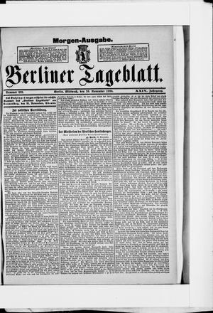 Berliner Tageblatt und Handels-Zeitung vom 20.11.1895