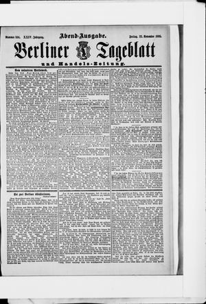 Berliner Tageblatt und Handels-Zeitung vom 22.11.1895