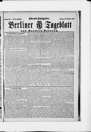 Berliner Tageblatt und Handels-Zeitung vom 26.11.1895