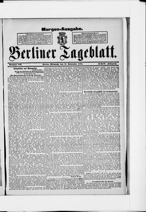Berliner Tageblatt und Handels-Zeitung vom 27.11.1895
