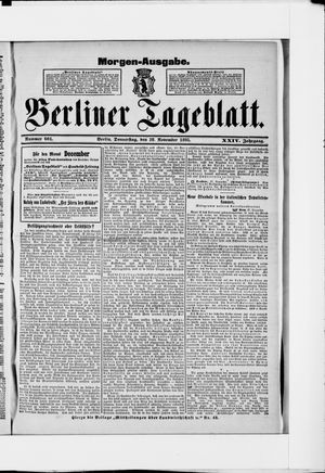 Berliner Tageblatt und Handels-Zeitung on Nov 28, 1895