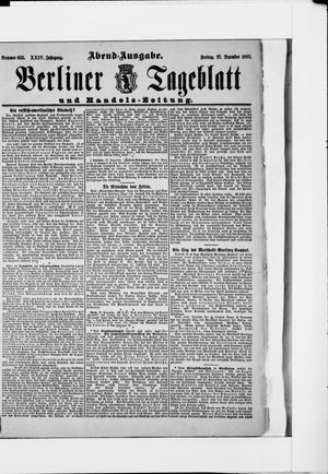 Berliner Tageblatt und Handels-Zeitung vom 27.12.1895