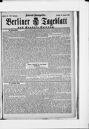 Berliner Tageblatt und Handels-Zeitung on Jan 14, 1896