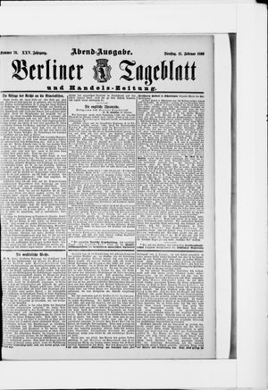 Berliner Tageblatt und Handels-Zeitung on Feb 11, 1896