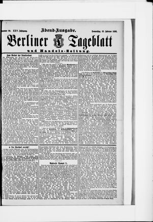 Berliner Tageblatt und Handels-Zeitung vom 13.02.1896