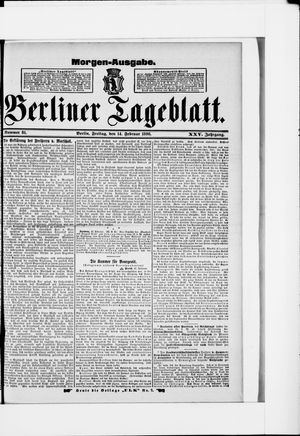 Berliner Tageblatt und Handels-Zeitung vom 14.02.1896