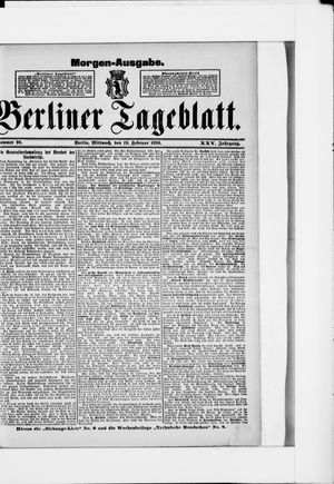 Berliner Tageblatt und Handels-Zeitung on Feb 19, 1896