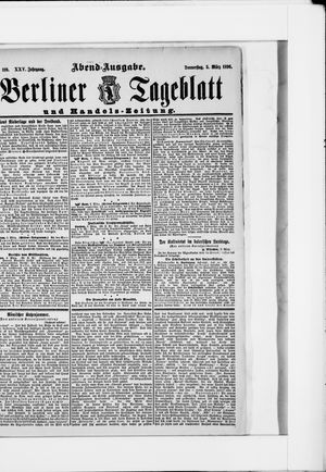 Berliner Tageblatt und Handels-Zeitung on Mar 5, 1896