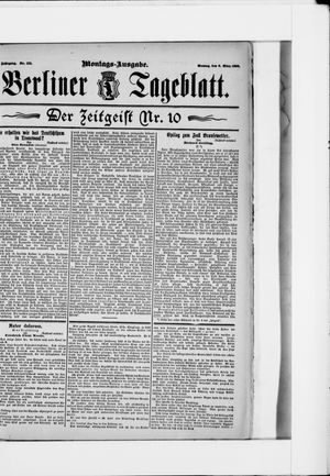 Berliner Tageblatt und Handels-Zeitung on Mar 8, 1896