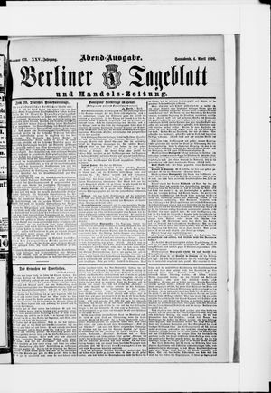 Berliner Tageblatt und Handels-Zeitung on Apr 4, 1896