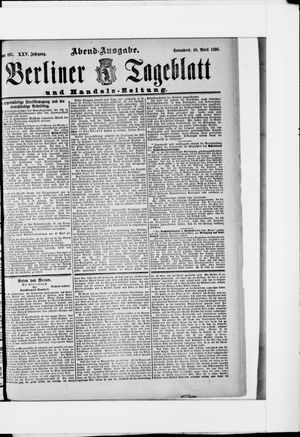 Berliner Tageblatt und Handels-Zeitung on Apr 18, 1896