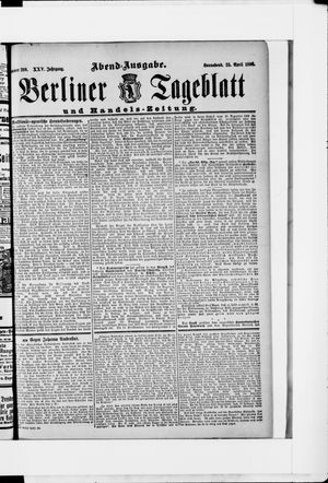 Berliner Tageblatt und Handels-Zeitung vom 25.04.1896