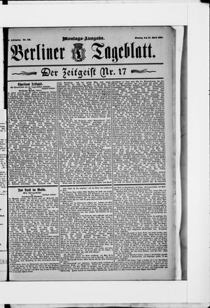 Berliner Tageblatt und Handels-Zeitung on Apr 27, 1896