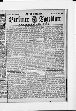 Berliner Tageblatt und Handels-Zeitung vom 30.04.1896