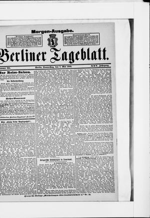 Berliner Tageblatt und Handels-Zeitung on May 7, 1896