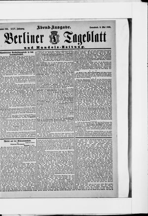 Berliner Tageblatt und Handels-Zeitung on May 9, 1896
