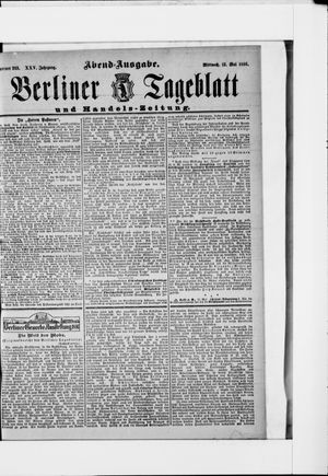 Berliner Tageblatt und Handels-Zeitung on May 13, 1896