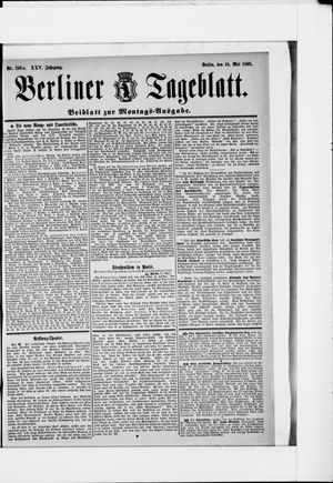Berliner Tageblatt und Handels-Zeitung on May 18, 1896