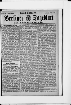 Berliner Tageblatt und Handels-Zeitung vom 27.05.1896