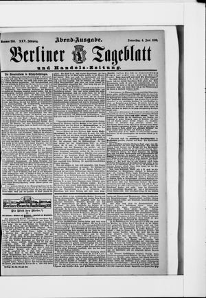 Berliner Tageblatt und Handels-Zeitung on Jun 4, 1896