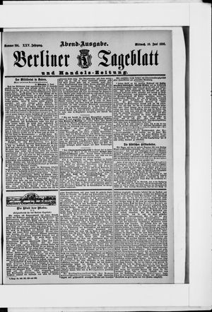 Berliner Tageblatt und Handels-Zeitung on Jun 10, 1896