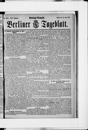 Berliner Tageblatt und Handels-Zeitung on Jun 15, 1896