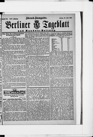 Berliner Tageblatt und Handels-Zeitung vom 26.06.1896