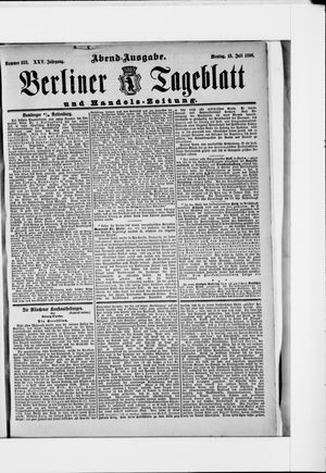 Berliner Tageblatt und Handels-Zeitung on Jul 13, 1896