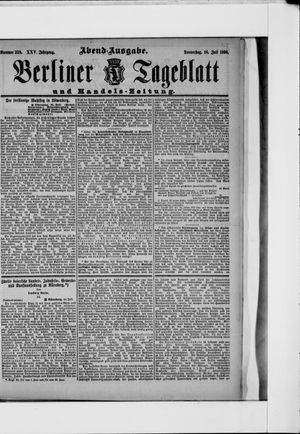 Berliner Tageblatt und Handels-Zeitung vom 16.07.1896