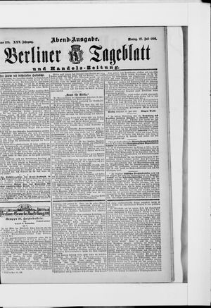Berliner Tageblatt und Handels-Zeitung vom 27.07.1896