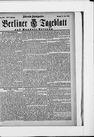 Berliner Tageblatt und Handels-Zeitung on Jul 28, 1896