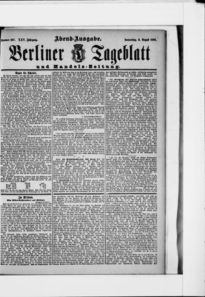 Berliner Tageblatt und Handels-Zeitung vom 06.08.1896