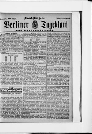 Berliner Tageblatt und Handels-Zeitung on Aug 11, 1896