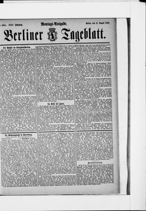 Berliner Tageblatt und Handels-Zeitung on Aug 17, 1896