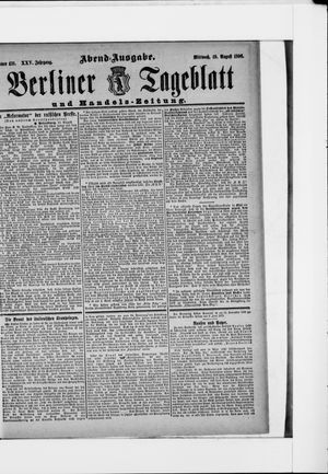 Berliner Tageblatt und Handels-Zeitung vom 19.08.1896