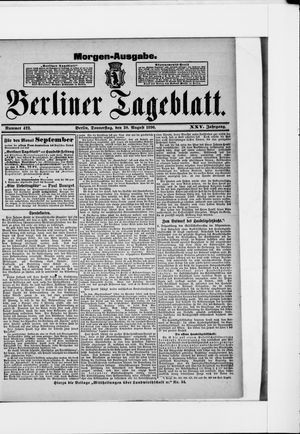 Berliner Tageblatt und Handels-Zeitung on Aug 20, 1896